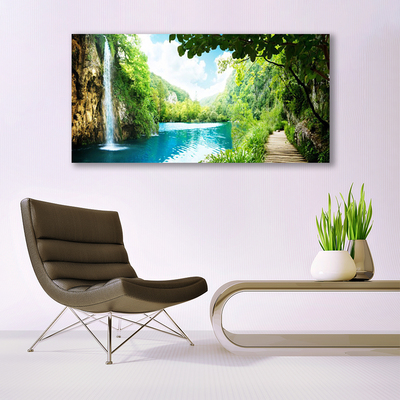 Print van doek Waterval lake nature