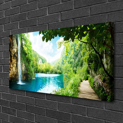 Print van doek Waterval lake nature