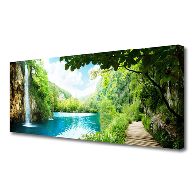 Print van doek Waterval lake nature