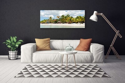 Print van doek Beach palm trees landscape