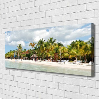 Print van doek Beach palm trees landscape