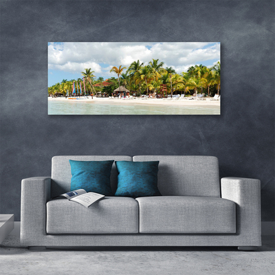 Print van doek Beach palm trees landscape