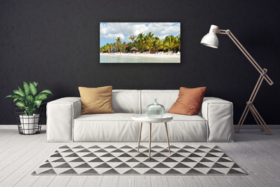 Print van doek Beach palm trees landscape