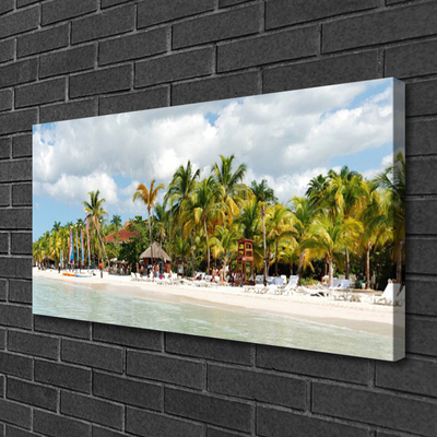 Print van doek Beach palm trees landscape