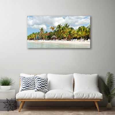 Print van doek Beach palm trees landscape