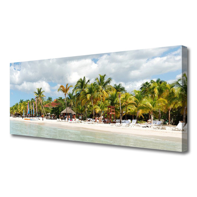 Print van doek Beach palm trees landscape