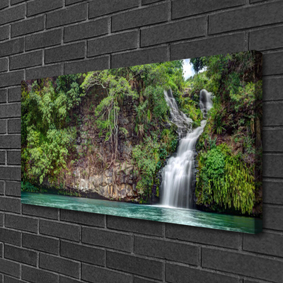 Print van doek Rock natuur van de waterval