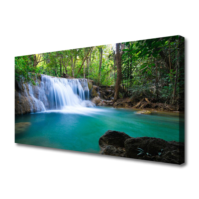 Print van doek Waterval lake forest nature