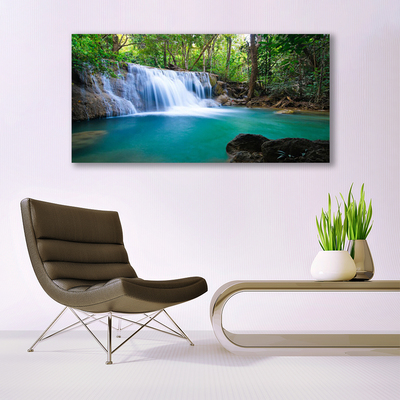 Print van doek Waterval lake forest nature