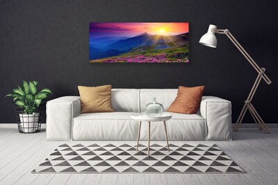 Print van doek Flower mountain meadow landscape