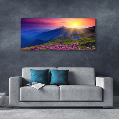 Print van doek Flower mountain meadow landscape