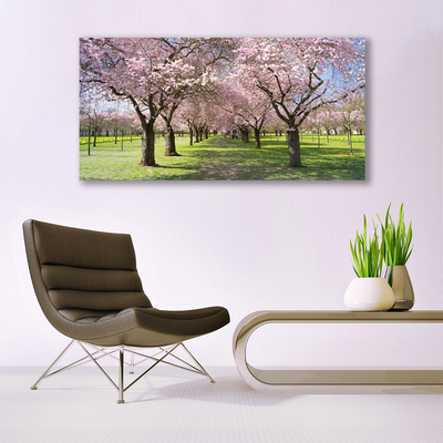 Print van doek Trees nature path