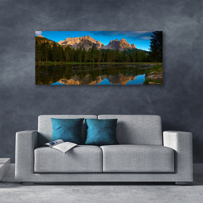 Print van doek Forest lake landscape