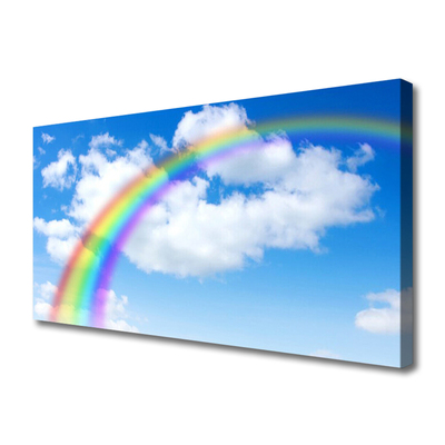 Print van doek Hemel van de regenboog de wolken