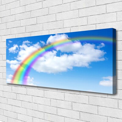 Print van doek Hemel van de regenboog de wolken
