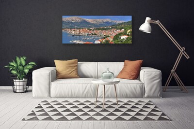 Print van doek City mountain overzees landschap