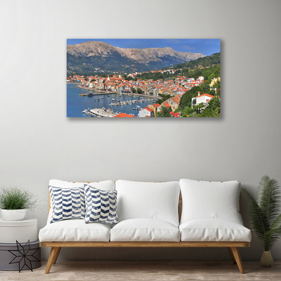 Print van doek City mountain overzees landschap