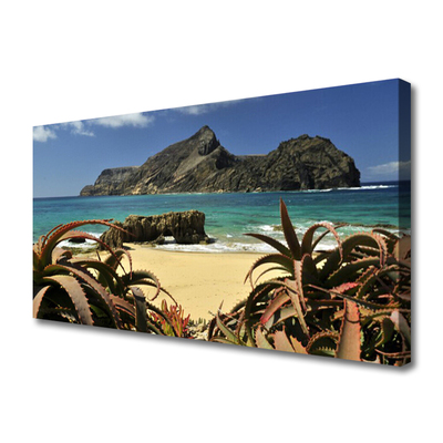 Print van doek Beach sea rock landscape