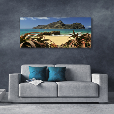 Print van doek Beach sea rock landscape