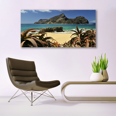 Print van doek Beach sea rock landscape