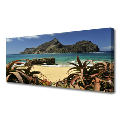 Print van doek Beach sea rock landscape