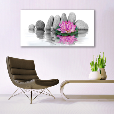 Print van doek Flower stones art