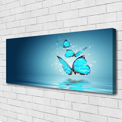 Print van doek Butterflies blue water art