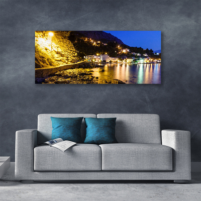 Print van doek Mountain beach landscape