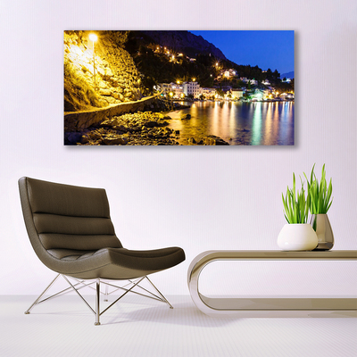 Print van doek Mountain beach landscape