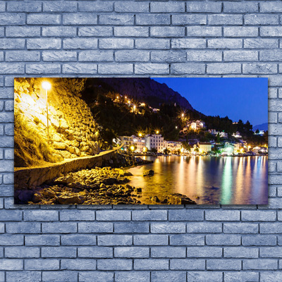 Print van doek Mountain beach landscape