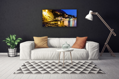 Print van doek Mountain beach landscape