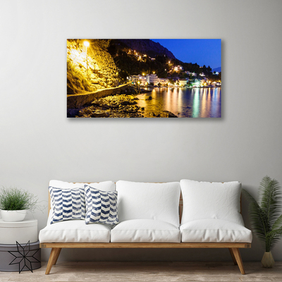 Print van doek Mountain beach landscape