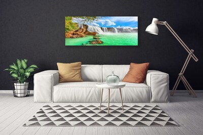 Print op doek Waterfall lake landscape