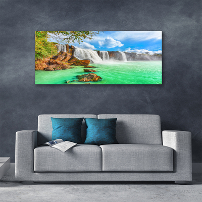 Print op doek Waterfall lake landscape