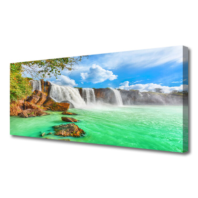 Print op doek Waterfall lake landscape