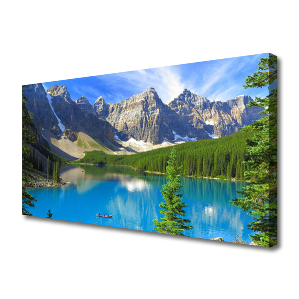 Print op doek Lake forest mountain landscape