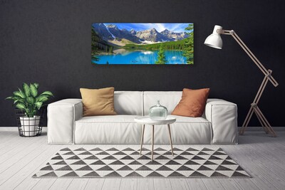 Print op doek Lake forest mountain landscape