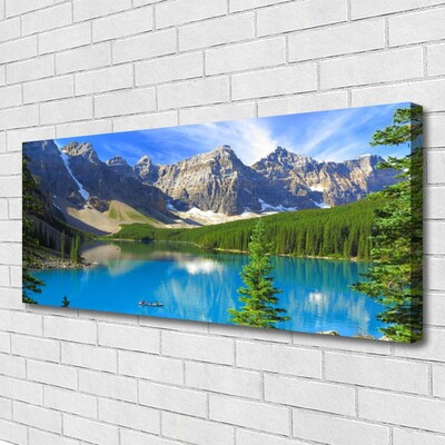 Print op doek Lake forest mountain landscape