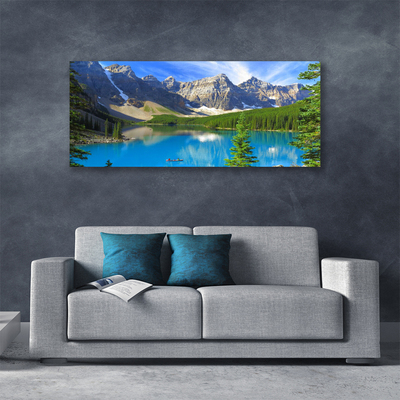 Print op doek Lake forest mountain landscape