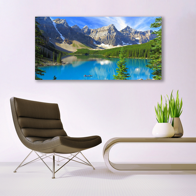 Print op doek Lake forest mountain landscape