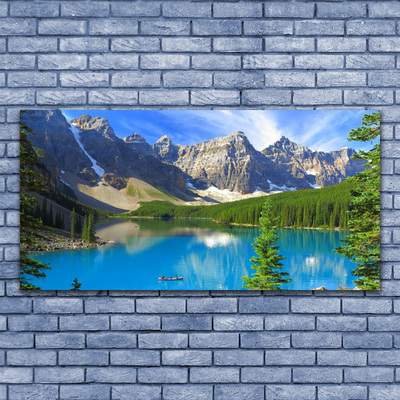 Print op doek Lake forest mountain landscape