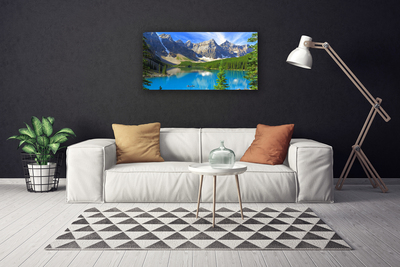 Print op doek Lake forest mountain landscape