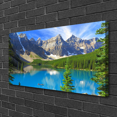 Print op doek Lake forest mountain landscape