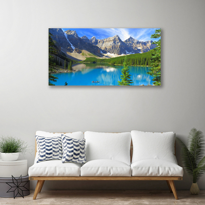 Print op doek Lake forest mountain landscape