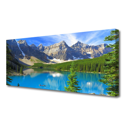 Print op doek Lake forest mountain landscape
