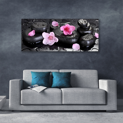 Print op doek Flower stones art