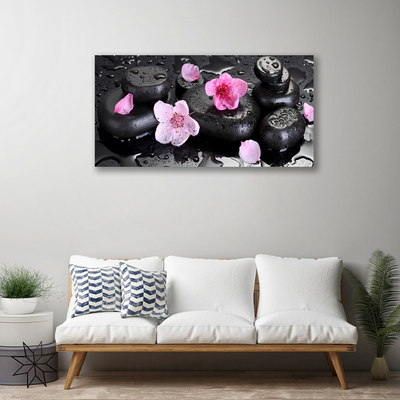 Print op doek Flower stones art