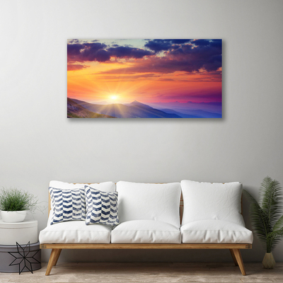 Print op doek Sun mountain landscape