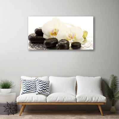 Print op doek Flower stones art