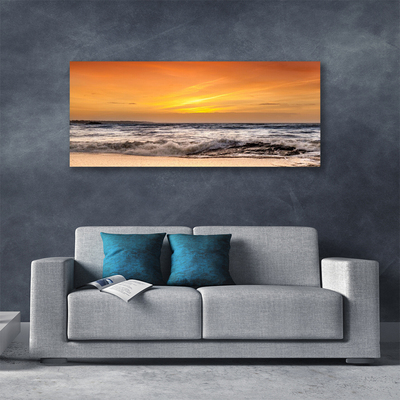 Print op doek Sun sea waves landschap